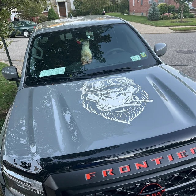 Gorilla In Motorcycle Helmet Sticker Decal - 4 Pack For Toolbox, Laptop, Car Bumper