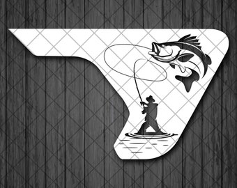 Bass Fishing Fender Vent Vinyl Decal Sticker, JL / JLU / Fisherman JT Fender Vent Decal Set, Pair Decals