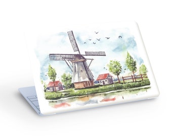 WINDMILL Painting LAPTOP SKIN Decal Sticker, Windmill Laptop Skin Decal - Custom Size