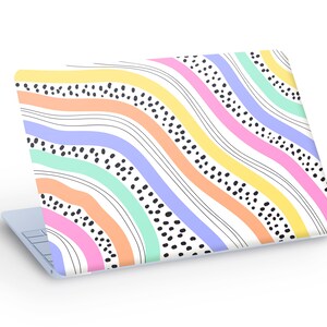 Sticker autocollant abstrait coloré pour ordinateur portable, belle forme colorée, sticker abstrait pour ordinateur portable - dimension personnalisée