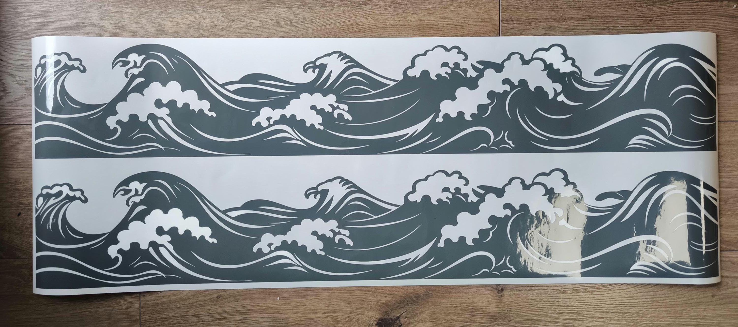 Ocean Waves SUV Vinyl Decal Sticker, Sea Waves Line 4x4 off Road