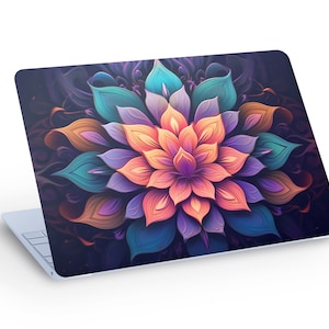 KALEIDOSCOPE Lotus LAPTOP SKIN Decal Sticker, Kaleidoscope Flower Laptop Skin Decal - Dimensioni personalizzate
