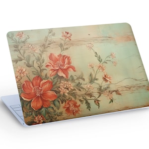 Beutiful Vintage FLOWERS Laptop Skin, Flowers Macbook Skin, Painted Flowers Laptop Skin Decal Sticker  - Custom Size