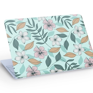 Sticker autocollant SKIN POUR ORDINATEUR PORTABLE Fleurs et feuilles, Stickers peau d'ordinateur portable fleurs feuilles plantes - dimension personnalisée