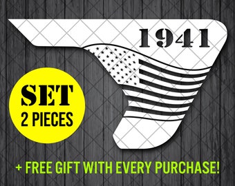 Military American Fender Vent Vinyl Decal Sticker, JL / JLU / JT Fender Vent Decal Set, Pair Decals