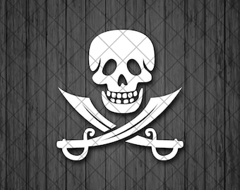 Pirate Skull Vinyl Decal Sticker, Ship Captain Decal, Truck Decal, Laptop Stickers, Decal for Adventure Vehicles, Pirate Skull Car Decal