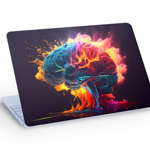 Brain Storm LAPTOP SKIN Decal Sticker, Burnout Brain Macbook Skin, Brain Laptop Skin Decal - Aangepast formaat