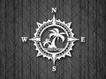 PALMS ISLAND Compass Vinyl Decal Sticker, Compass Rose, Vacation Decal, Truck Decal, Laptop Stickers, Summer, Decals for off-road SUV's product logo