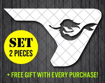 Mermaid Fender Vent Vinyl Decal Sticker, JL / JLU / JT Fender Vent Decal Set, Pair Decals