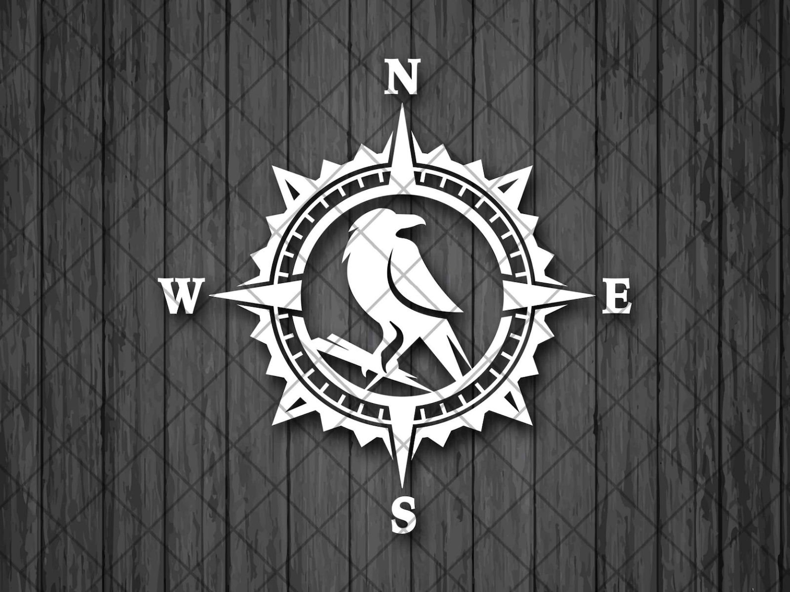 RAVEN Compass Vinyl Decal Sticker, Compass Rose, Raven Decal, Truck ...