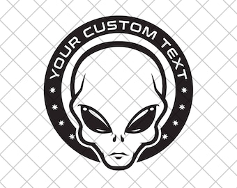 Adesivo de vinil personalizado com texto "ALIEN", adesivo de OVNI para carro, adesivo de OVNI para caminhão, adesivo extraterrestre, adesivo de alienígena para laptop, adesivo de alienígena para carro