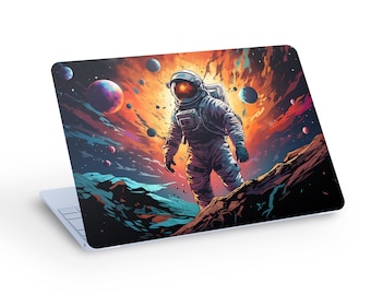Colorful ASTRONAUT LAPTOP SKIN Decal Sticker, Astronaut In Space Laptop Skin Decal - Custom Size