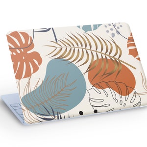 Autocollant de décalcomanie de peau d'ordinateur portable de feuilles abstraites tropicales, décalcomanie de peau d'ordinateur portable de feuilles de plantes abstraites - taille personnalisée