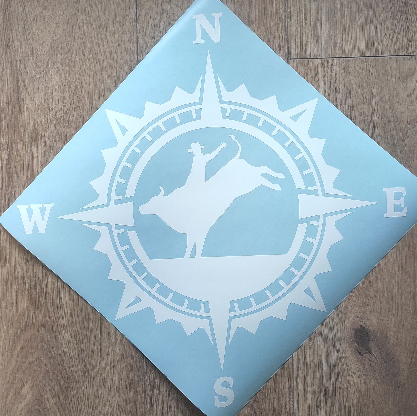 Coombs Rodeo Sticker COWBOY RODEO Compass Vinyl Decal Sticker, Compass Rose, Truck Decal ...