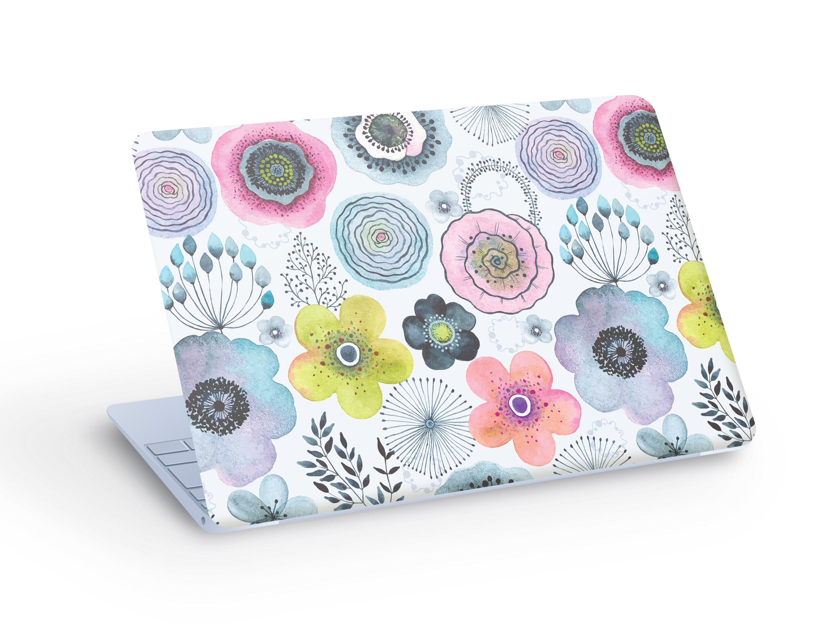 Painted FLOWERS LAPTOP SKIN Decal Sticker, Flowers Plants Laptop Skin ...
