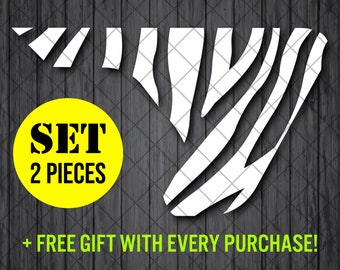 Zebra Fender Vent Vinyl Decal Sticker, JL / JLU / JT Fender Vent Decal Set, paar stickers