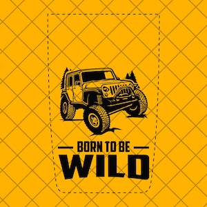 Geboren om wild te zijn off road truck hood vinyl sticker, militaire schedel TJ / LJ / Jk / Jku hood decal, off-road 4x4 truck decal sticker