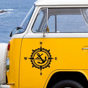 ANCHOR Compass Vinyl Decal Sticker, Compass Rose, Ship Captain Decal, Truck Decal, Laptop Stickers, Anchor Sea Compass 4x4 Decal