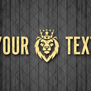 Custom Text LION Vinyl Decal Sticker, Lion Car Decal, Custom Slogan Wall Decal, Decals For Popular American Trucks, Positive decal