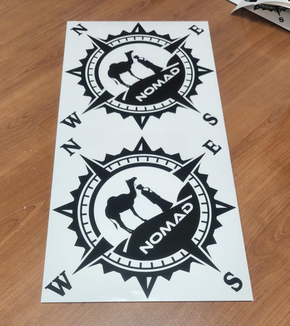 NOMAD Compass Vinyl Decal Sticker, Compass Rose Decal, SAHARA