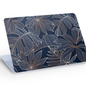 Autocollant de décalque de peau d'ordinateur portable de feuilles tropicales élégantes, décalque de peau d'ordinateur portable de plantes de jungle élégantes - taille personnalisée