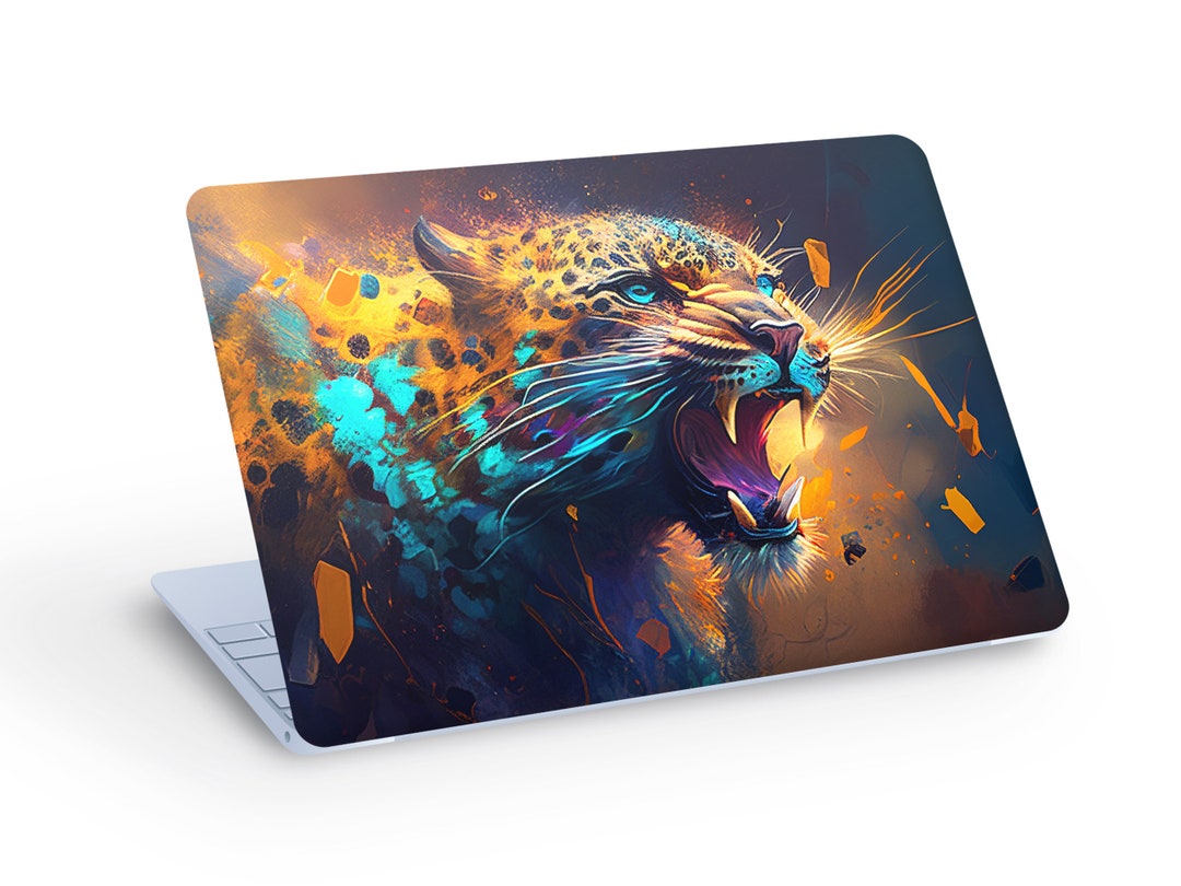 LEOPARD Attack LAPTOP SKIN Decal Sticker, Angry Leopard Laptop Skin ...