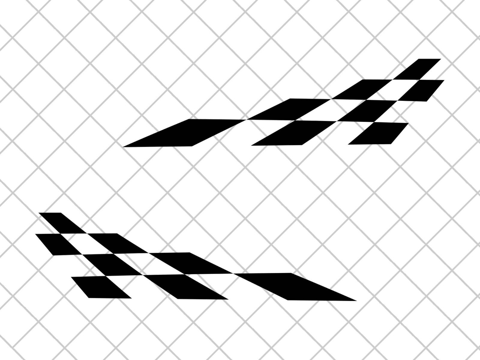 2x Grid Flag Decoration Sports Racing Stripe / Racing Stripes Decal Sticker  Set 115cm X 30cm -  Denmark