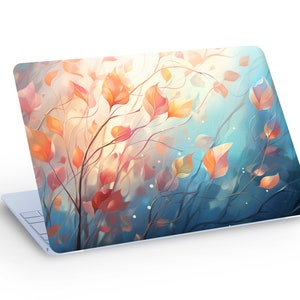 Sticker autocollant pour ordinateur portable feuilles d'automne colorées, stickers pour ordinateur portable plantes feuilles d'automne - dimension personnalisée