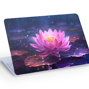 Gloeiende waterlelie bloem LAPTOP HUID, waterlelie Macbook Skin, Laptop Skin Decal Sticker - aangepast formaat