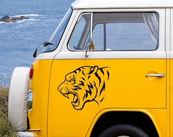 Angry Tiger Truck Decal, Wild Cat Hood Graphic, Vehicle Window Art