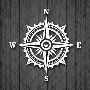 Nautical Compass Rose Wall Ceiling Decal, Bedroom Decor, The Captain Compass Rose Vinyl Decal Sticker, Truck Decal, Laptop Sticker,Car Decal