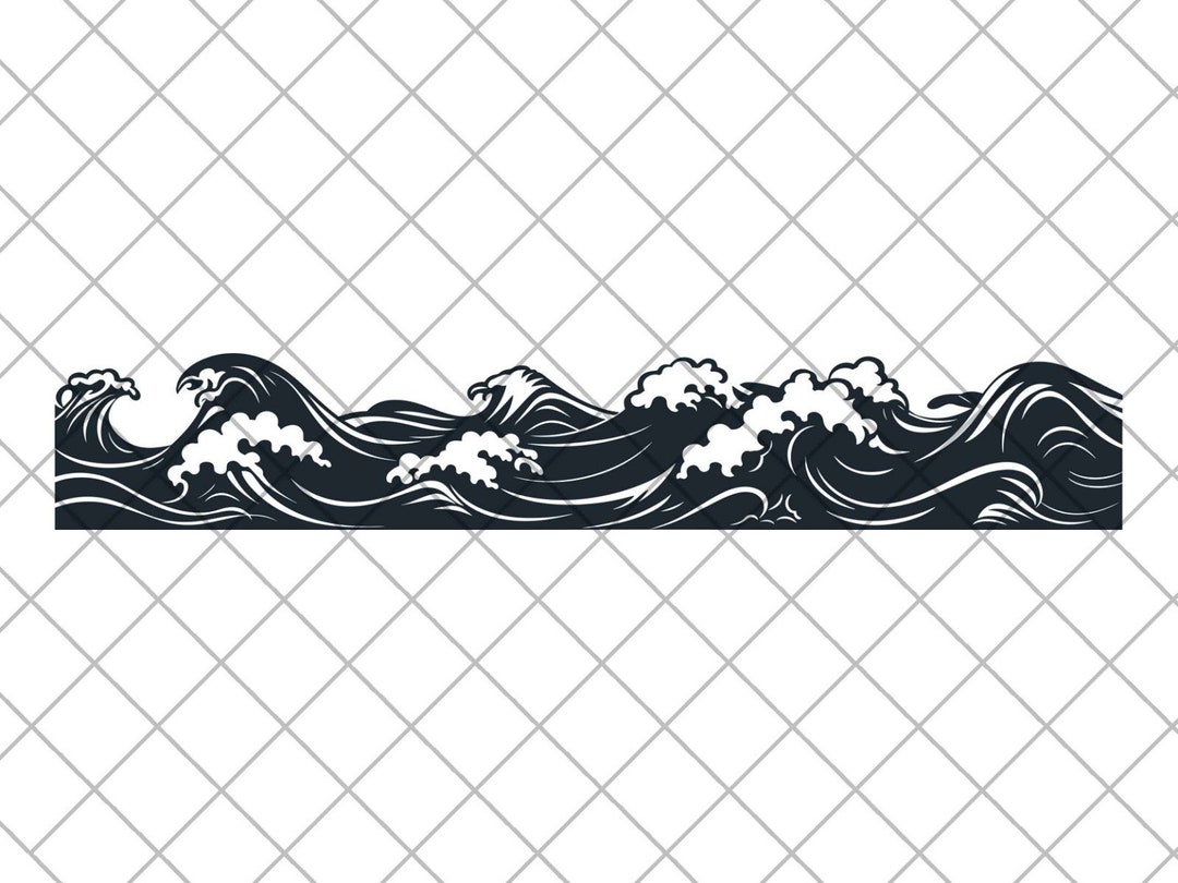 Ocean Waves SUV Vinyl Decal Sticker, Sea Waves Line 4x4 off Road