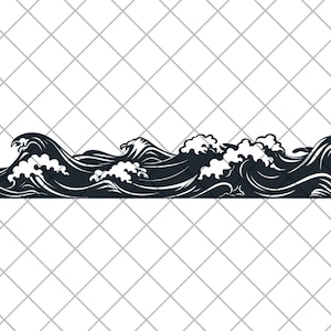 Ocean Waves SUV Vinyl Decal Sticker, Sea Waves Line 4x4 Off Road Vinyl Decal Sticker, Beach 4x4 Vehicle Decal Sticker