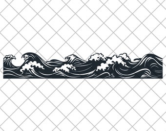 Ocean Waves SUV Vinyl Decal Sticker, Sea Waves Line 4x4 Off Road Vinyl Decal Sticker, Beach 4x4 Vehicle Decal Sticker
