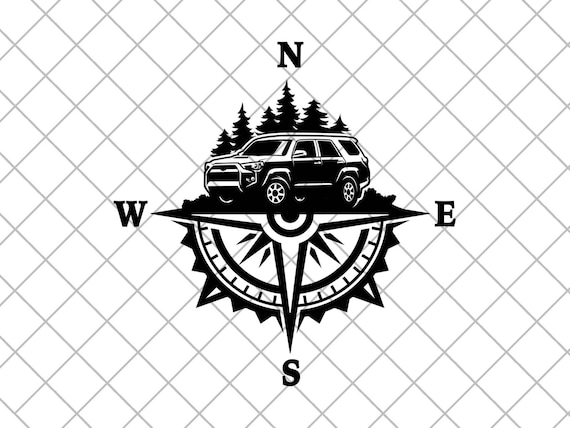 1pcs Sticker 48x34cm Compass Off Road Car Sticker And Decal Rose