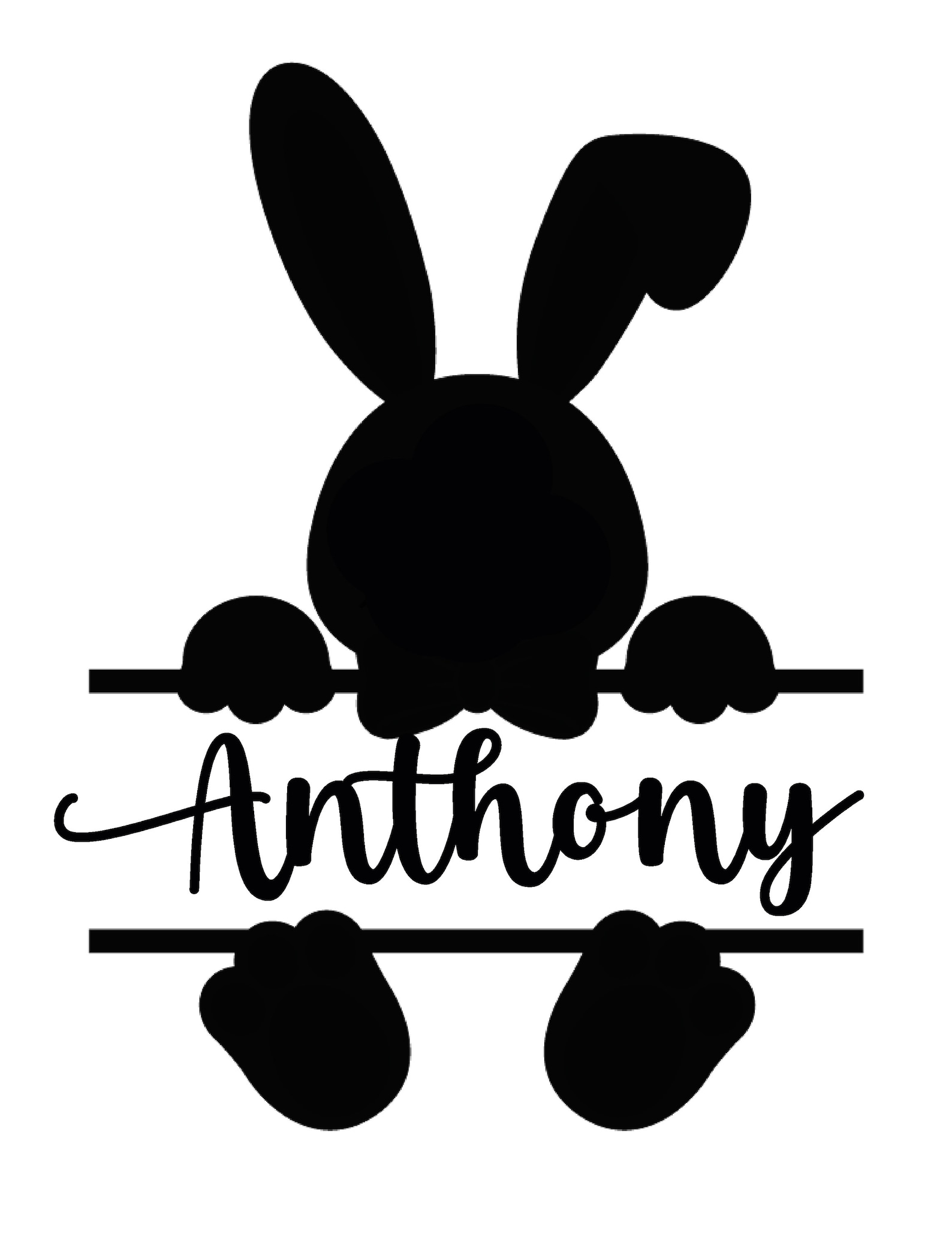 Bunny Monogram Svg Bunny Name Frame Easter SVG Easter Etsy
