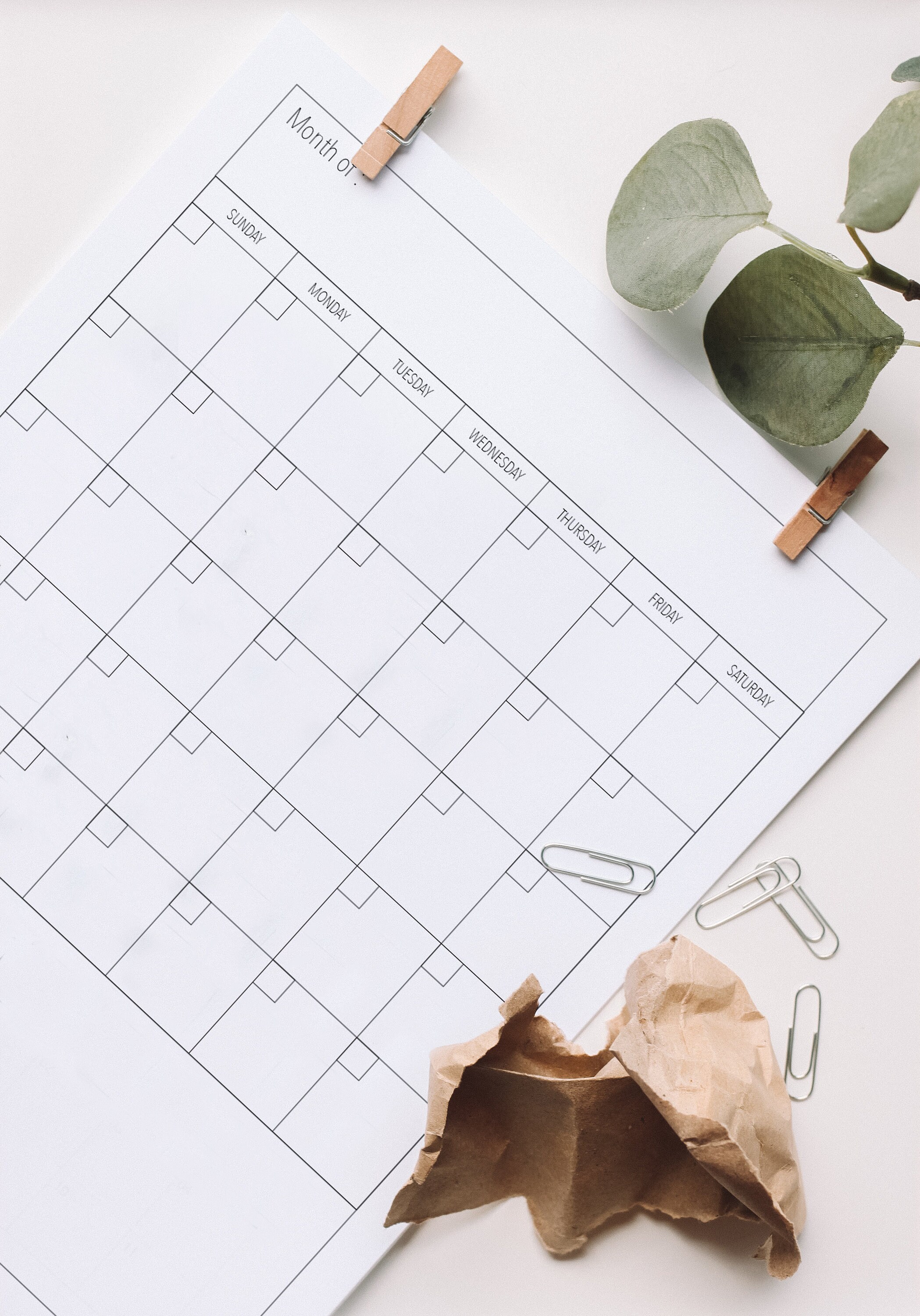 Blank Monthly Calendar Vertical 8.5 x 11 inch Blank | Etsy