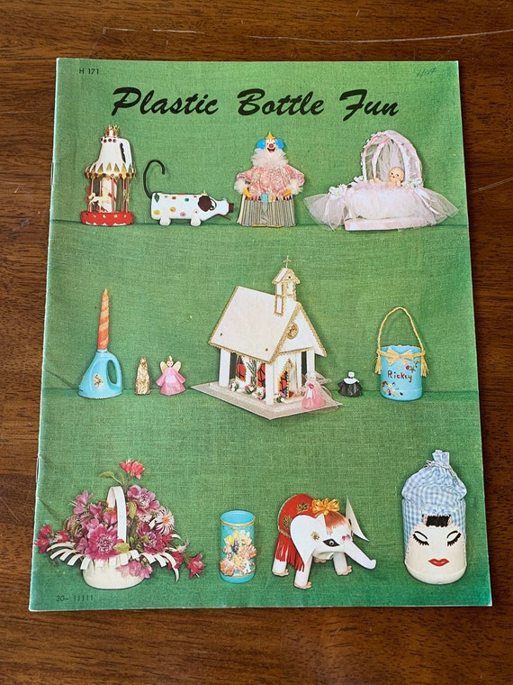 Plastic Bottle Fun Vintage 1965 Craft Book Patterns Animals Toys
