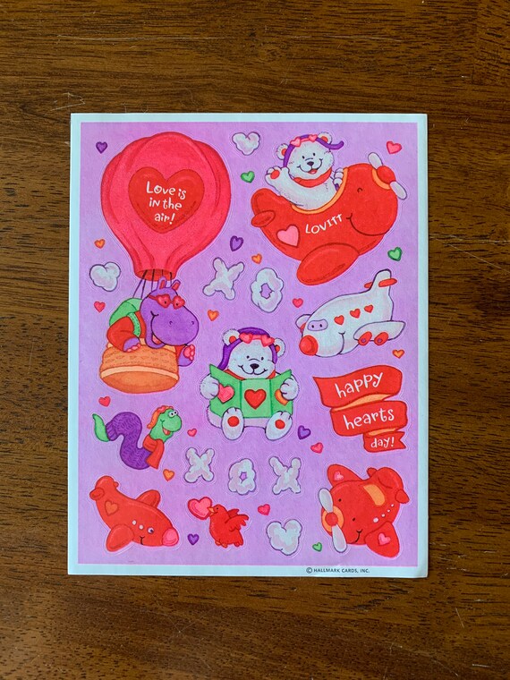 Vintage Hallmark Valentines Day Sticker Sheet Vintage Hallmark Valentines Day Sticker Sheet