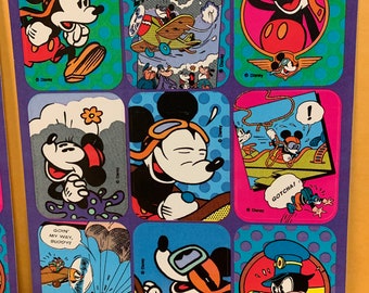 3 Vintage Mickey Mouse Sticker Sheets Disney Cleo Minnie