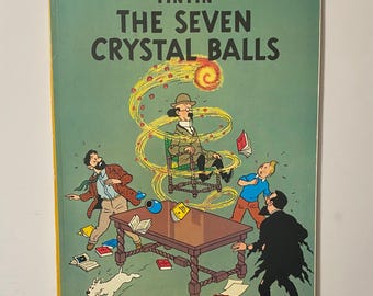 TINTIN, Tin Tin. The Seven Crystal Balls. Vintage Comic. Softcover Book. Magnet Edition Published in 1979. English Edition.