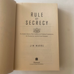 Signed,rule by Secrecy,by Jim Marrs. 2000, 467 Pages, What Secrets ...