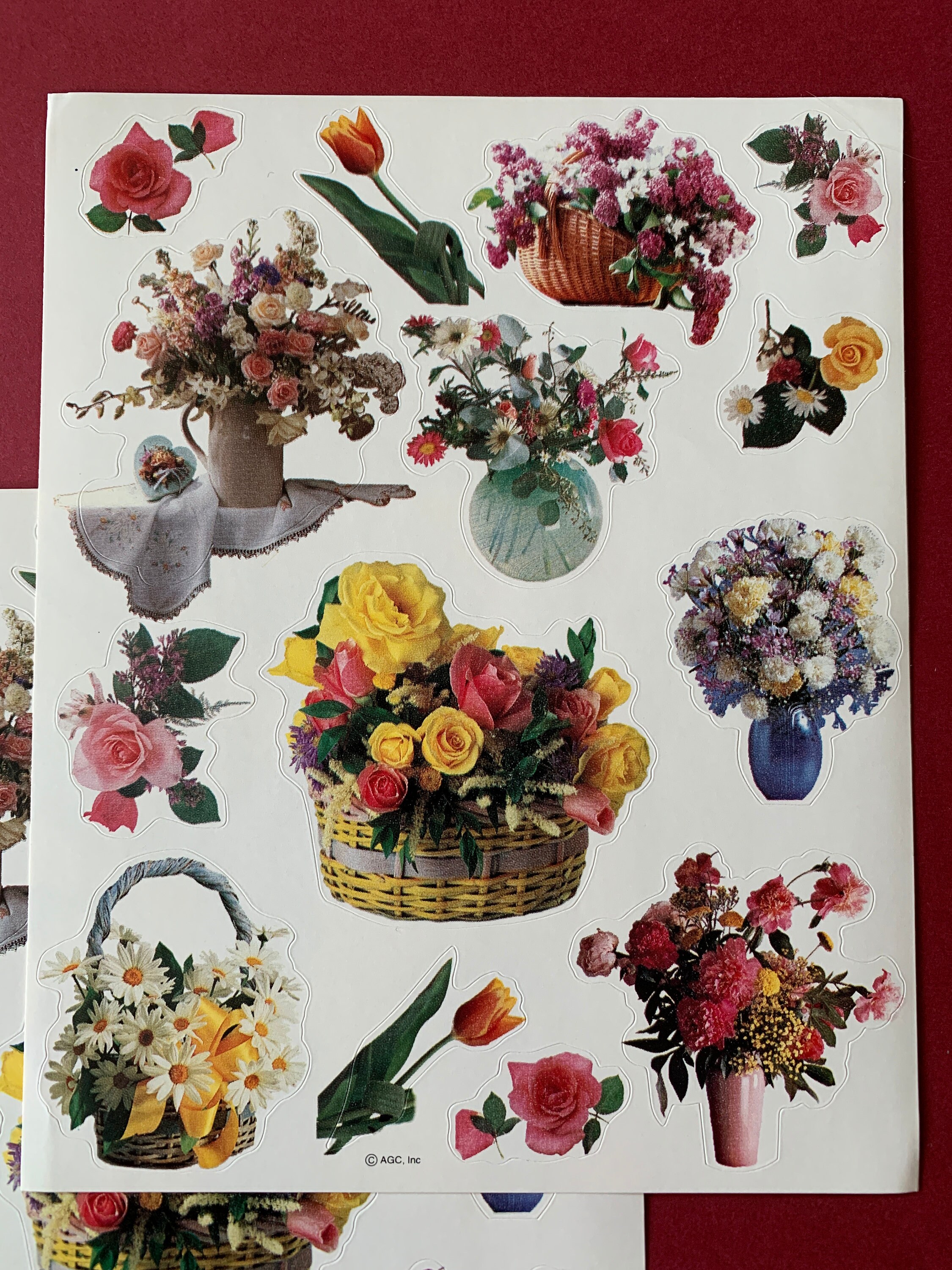 2 Vintage Sheets Beautiful Flower Stickers by American Greeting Company ...