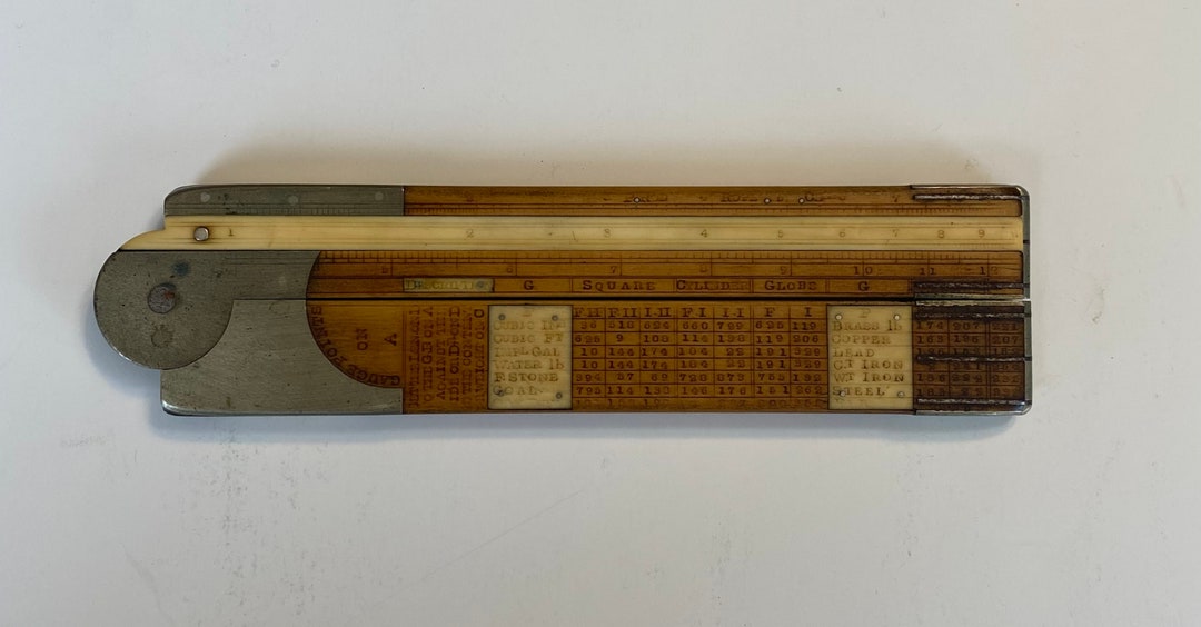 Antique Slide Ruler,1847, RT Hawthorne, Boxwood Engineers Slide Ruler ...