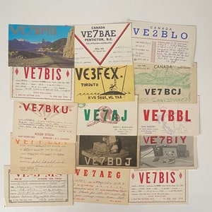 Vintage Canada , 1960s QSL Ham Radio Cards, Lot of 15. Great for Collecting, Crafts, or Scrapbooking.