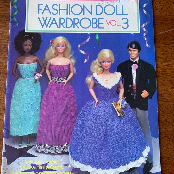 Vintage Fashion Doll Wardrobe Vol 3 McCalls Craft Book Knitting and Crochet Doll Clothes 11-1/2"  HTF