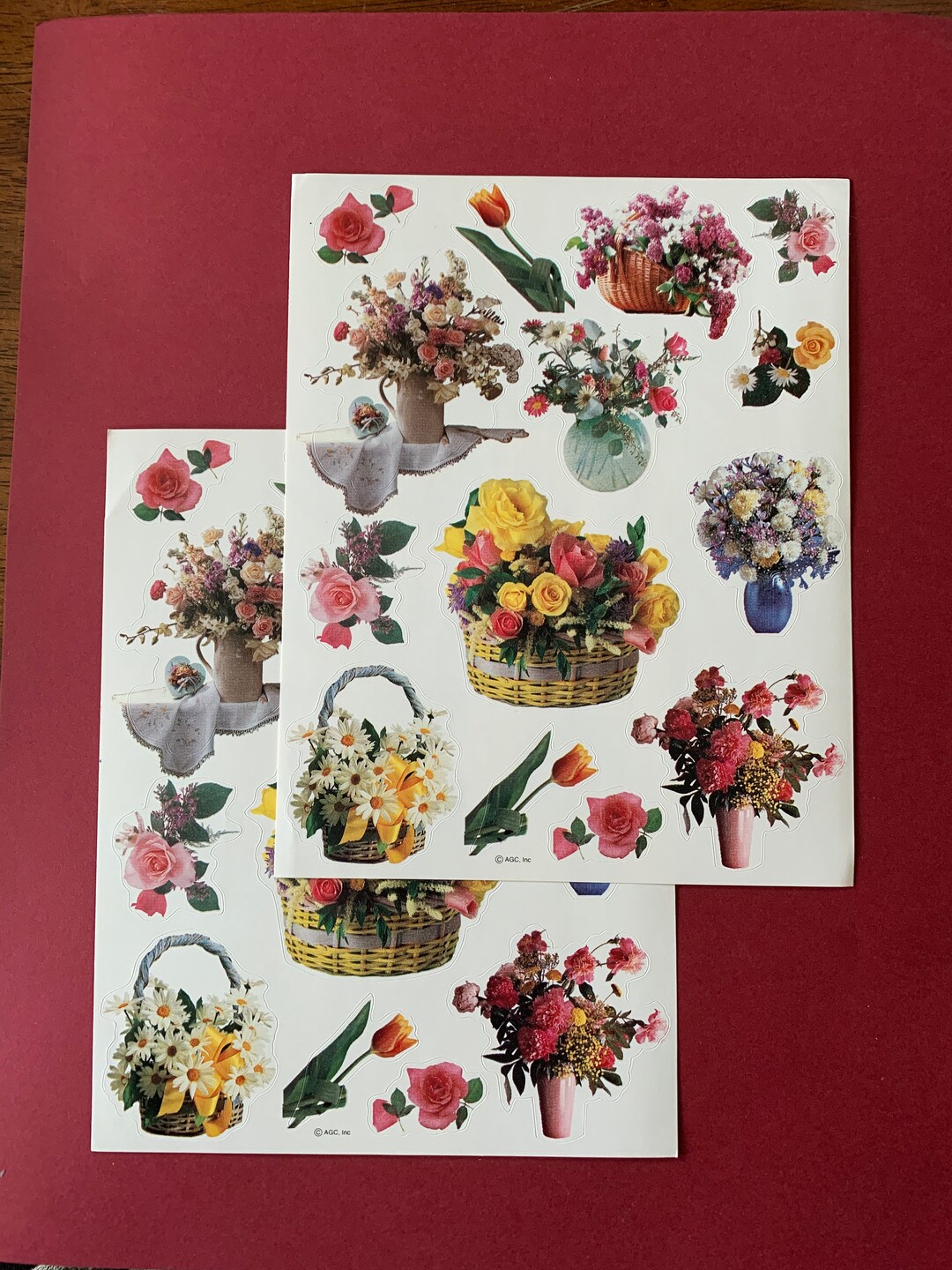 2 Vintage Sheets Beautiful Flower Stickers by American Greeting Company ...