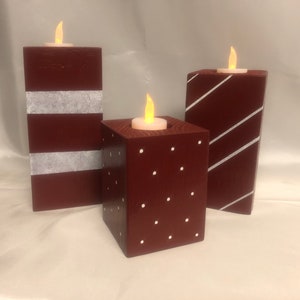 Christmas Wood Candle Tealight Holders |tealights |christmas lights |holiday decor |centerpeices |candles |wood candles |gifts|