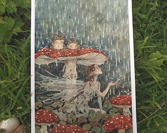 Paddestoelen: Origineel aquarelschilderij