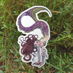 Purple Mermaid Transparent Sticker